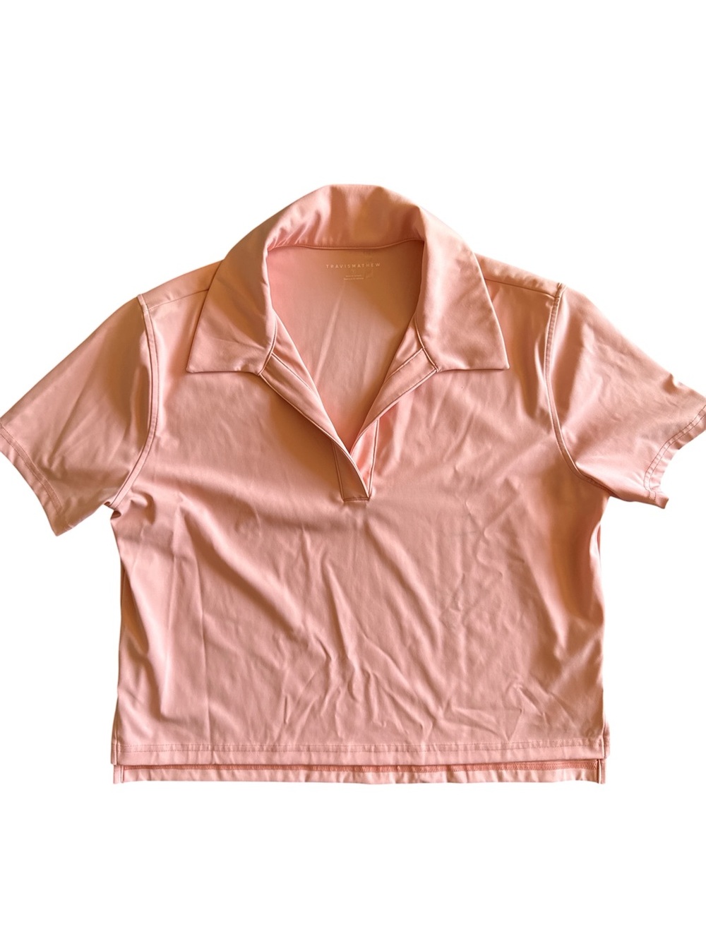 Travis Mathew Light Pink Polo-Style Short Sleeve Top